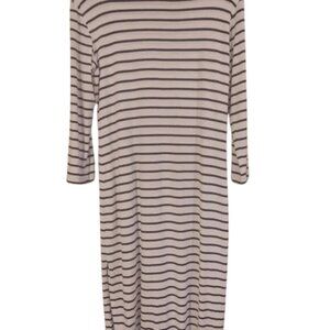 AMOUR VERT Striped Lined Midi Dress